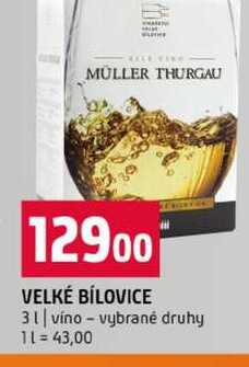 VELKÉ BÍLOVICE 3l víno vybrané druhy