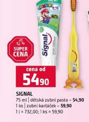 SIGNAL 75 ml dětská zubni pasta 1 ks zubní kartáček 