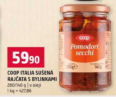 COOP ITALIA SUŠENÁ RAJČATA S BYLINKAMI 280/140 g v oleji 