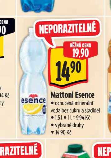 Mattoni Esence ochucená minerální voda bez cukru a sladide 1,5 l