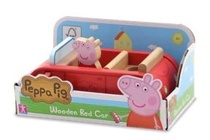 DŘEVĚNÉ AUTO PRASÁTKO PEPPA PIG + FIGURKA