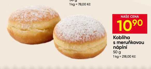 Kobliha s meruňkovou náplní 50 g