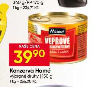 Konzerva Hamé vybrané druhy 150 g
