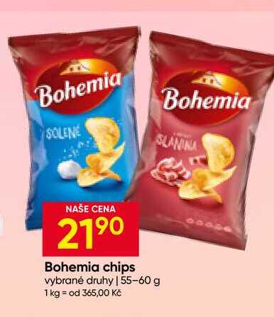 Bohemia chips vybrané druhy 55-60 g