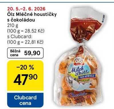 Ölz Mléčné houstičky s čokoládou, 210 g 