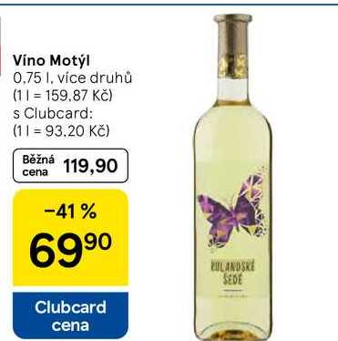Víno Motýl, 0,75 l