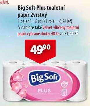 Big Soft Plus toaletní papír 2vrstvý, 8 rolí