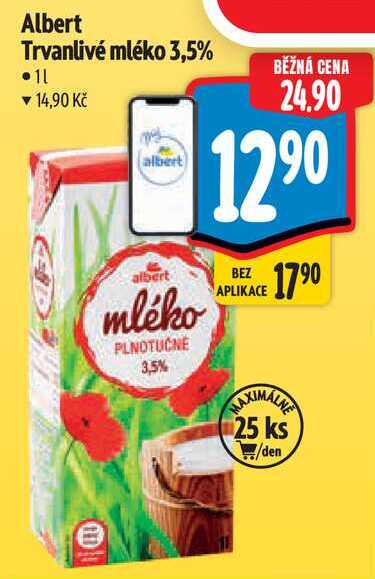 Albert Trvanlivé mléko 3,5%, •11
