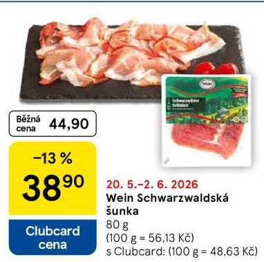 Wein Schwarzwaldská šunka, 80 g