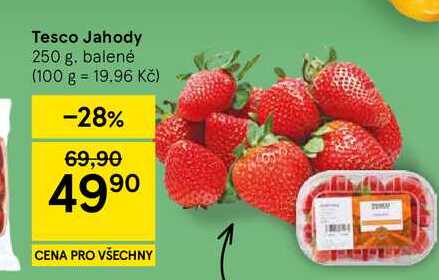 Tesco Jahody, 250 g. balené