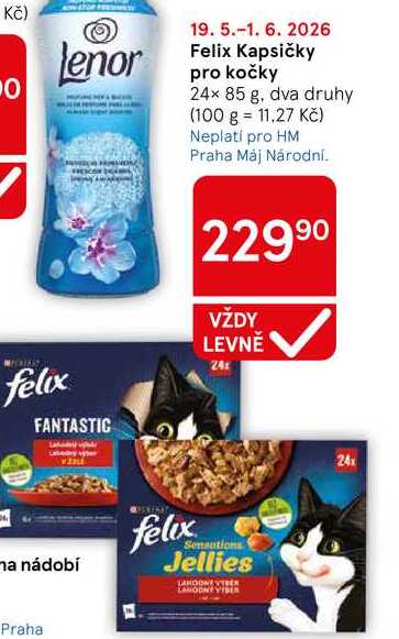Felix Kapsičky pro kočky, 24× 85 g, dva druhy