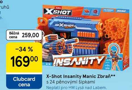 X-Shot Insanity Manic Zbraň, s 24 pěnovými šipkami
