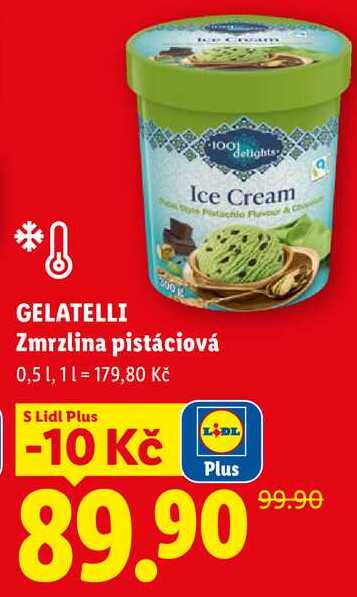 GELATELLI Zmrzlina pistáciová, 0,5 l