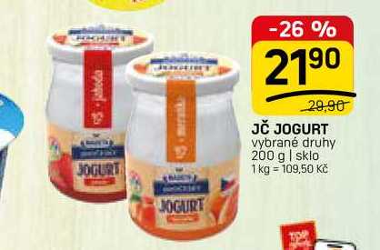 JČ JOGURT vybrané druhy 200 g | sklo 
