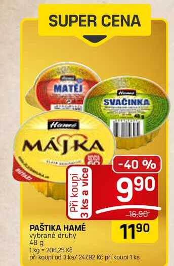 PAŠTIKA HAMÉ vybrané druhy 48 g