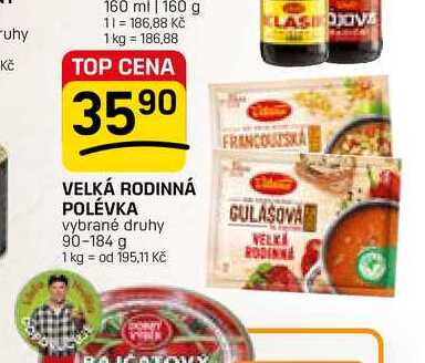 VELKÁ RODINNÁ POLÉVKA vybrané druhy 90-184 g
