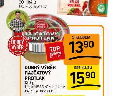 DOBRÝ VÝBĚR RAJČATOVÝ PROTLAK 120 g 
