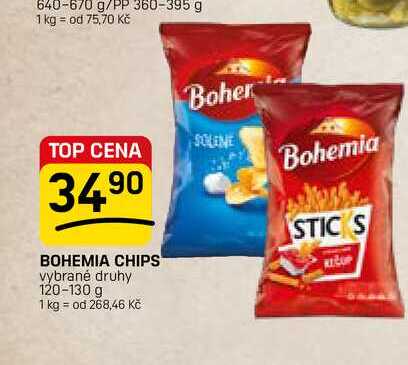 BOHEMIA CHIPS vybrané druhy 120-130 g