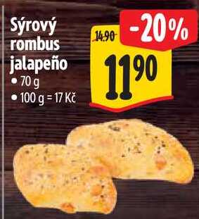 Sýrový rombus jalapeño, 70 g 
