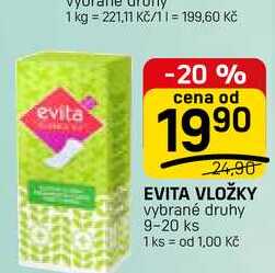 EVITA VLOŽKY vybrané druhy 9-20 ks