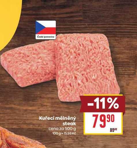 Kuřecí mělněný steak cena za 500 g