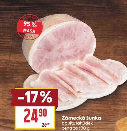 Zámecká šunka z pultu lahůdek cena za 100 g