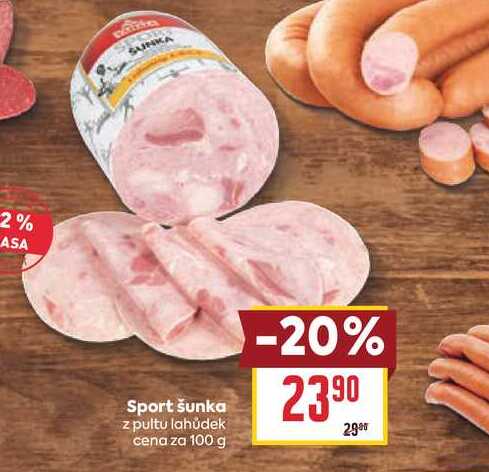Sport šunka z pultu lahůdek cena za 100 g