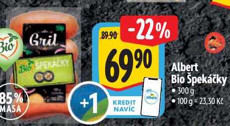 Albert Bio Špekáčky, 300 g