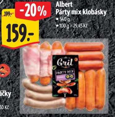 Albert Párty mix klobásky, 540 g 