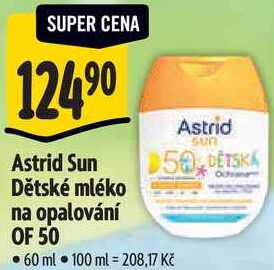 Astrid Sun Dětské mléko na opalování OF 50, 60 ml