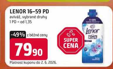 LENOR 16-59 PD aviváž, vybrané druhy