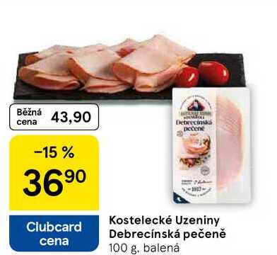 Kostelecké Uzeniny Debrecínská pečeně, 100 g, balená