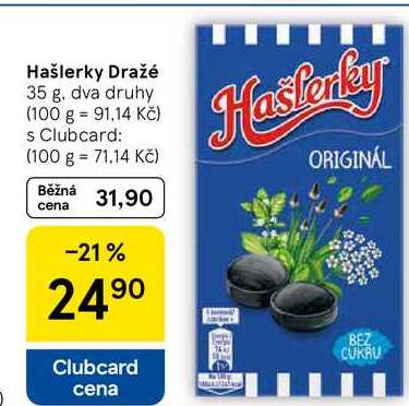 Hašlerky Dražé, 35 g, dva druhy