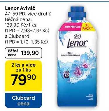 Lenor Aviváž, 47-59 PD, více druhů