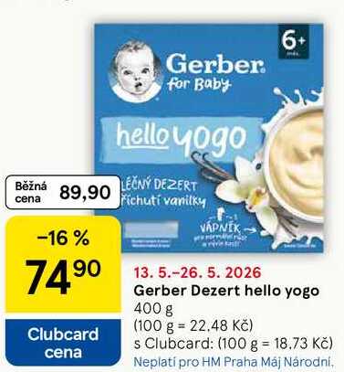 Gerber Dezert hello yogo, 400 g