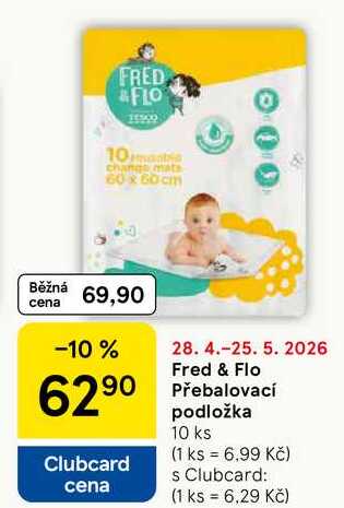 Fred & Flo Přebalovací podložka, 10 ks