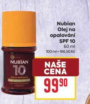 Nubian Olej na opalování SPF 10 60 ml