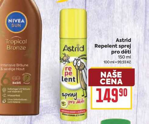 Astrid Repelent sprej pro děti 150 ml