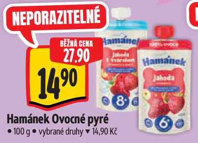 Hamánek Ovocné pyré, 100 g
