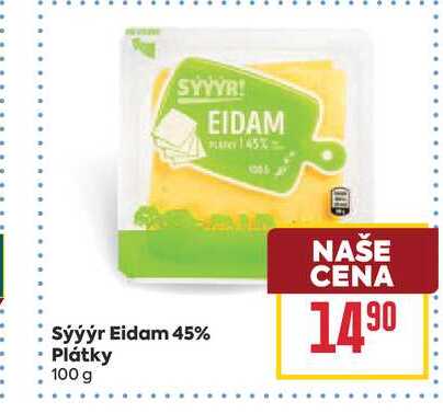 Sýýýr Eidam 45% Plátky 100 g