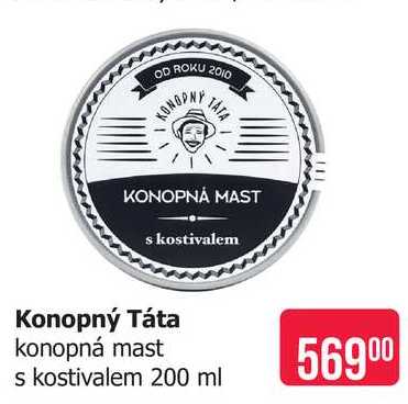 Konopný Táta konopná mast s kostivalem 200 ml