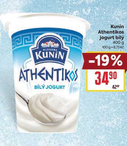 Kunín Athentikos jogurt bílý 400 g