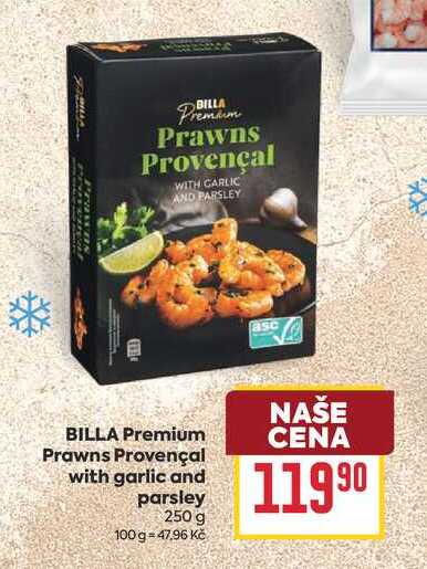 BILLA Premium Prawns Provençal with garlic and parsley 250 g