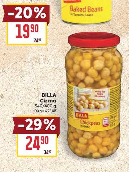 BILLA Cizrna 540/400 g