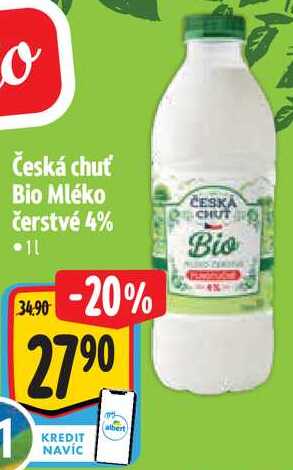Česká chuť Bio Mléko čerstvé 4%, 11 