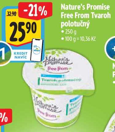 Nature's Promise Free From Tvaroh polotučný, 250 g  
