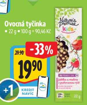 Ovocná tyčinka, 22 g