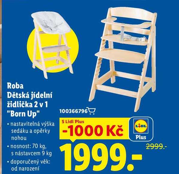 Roba Dětská jídelní židlička 2 v 1 "Born Up" 