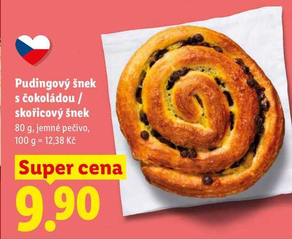 Pudingový šnek s čokoládou / skořicový šnek, 80 g