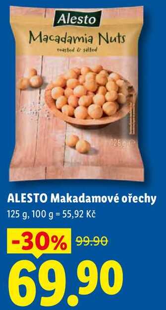 ALESTO Makadamové ořechy, 125 g